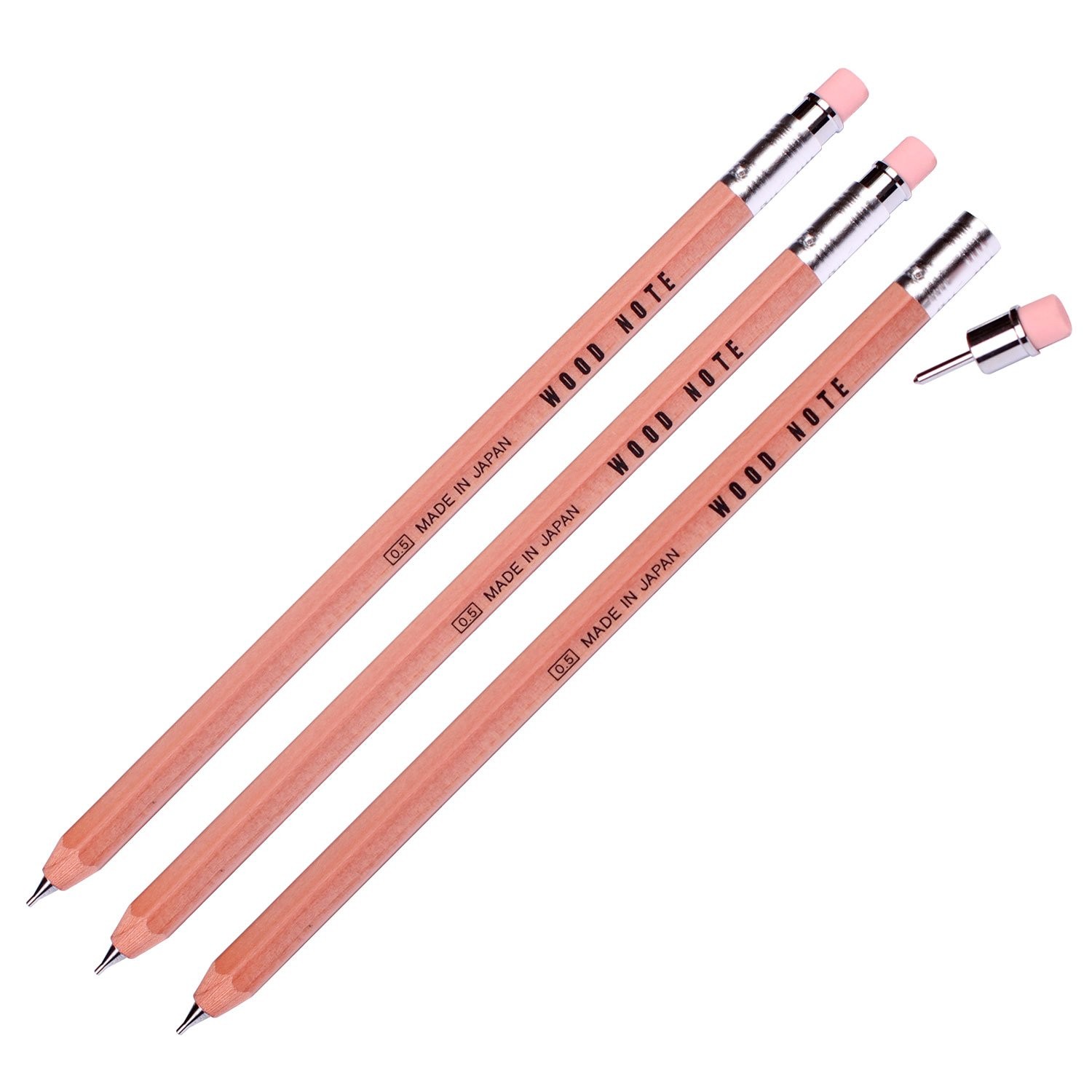 3 PCS Woodcase Note W300R 0.5mm Mechanical Pencil Writing Drawing Drafting