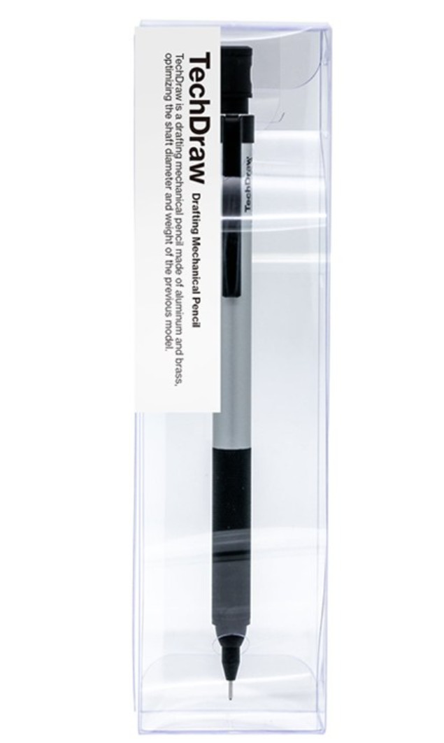 Drafting Pencil Luddite Tech Draw 2 Knock Type Mechanical Pencil BLACK & SILVER