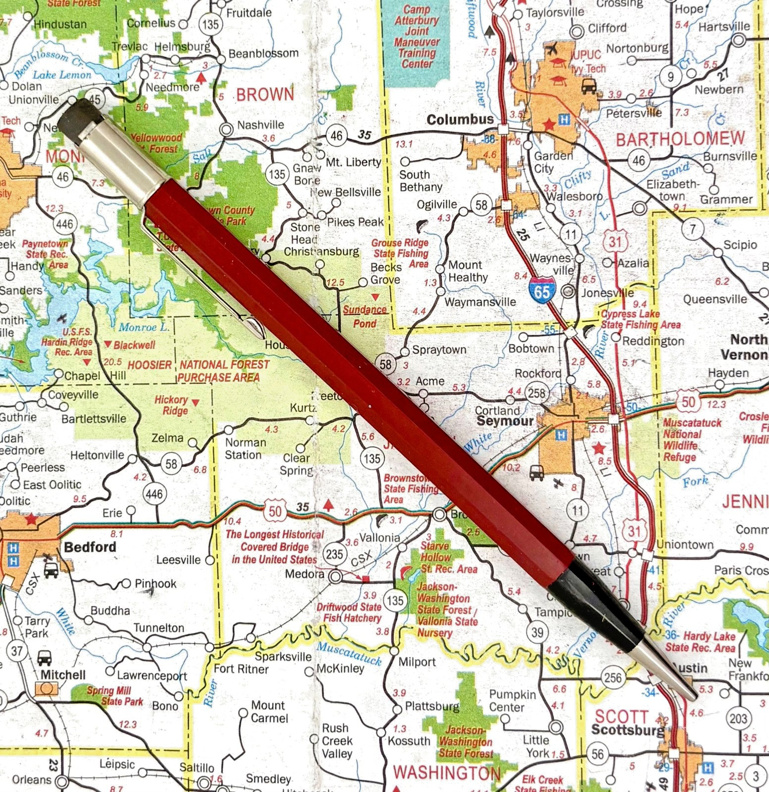 Vintage Autopoint Utility Real Thin Leads (0.9 mm) Mechanical Pencil – Red