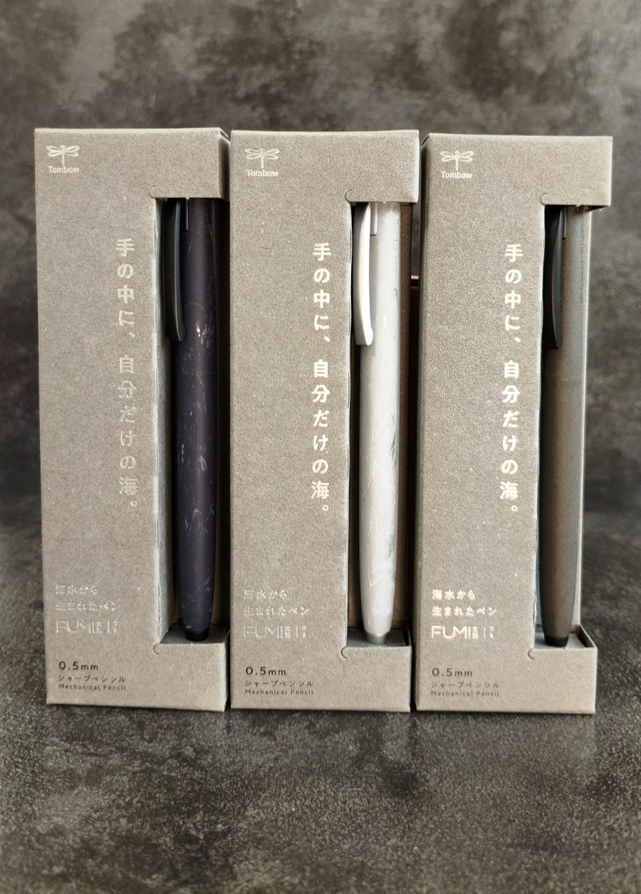 Tombow FUMI Mechanical Pencil 0.5mm Set of 3 Seawater Derived Resin Japan Exclus