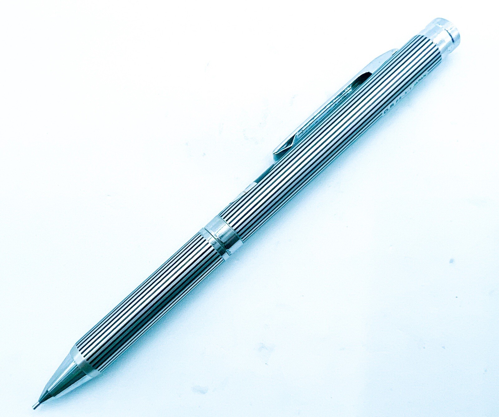 Kokuyo Mechanical Pencil PS-3-1 Silver Black Stripes Side Knock 0.5 mm