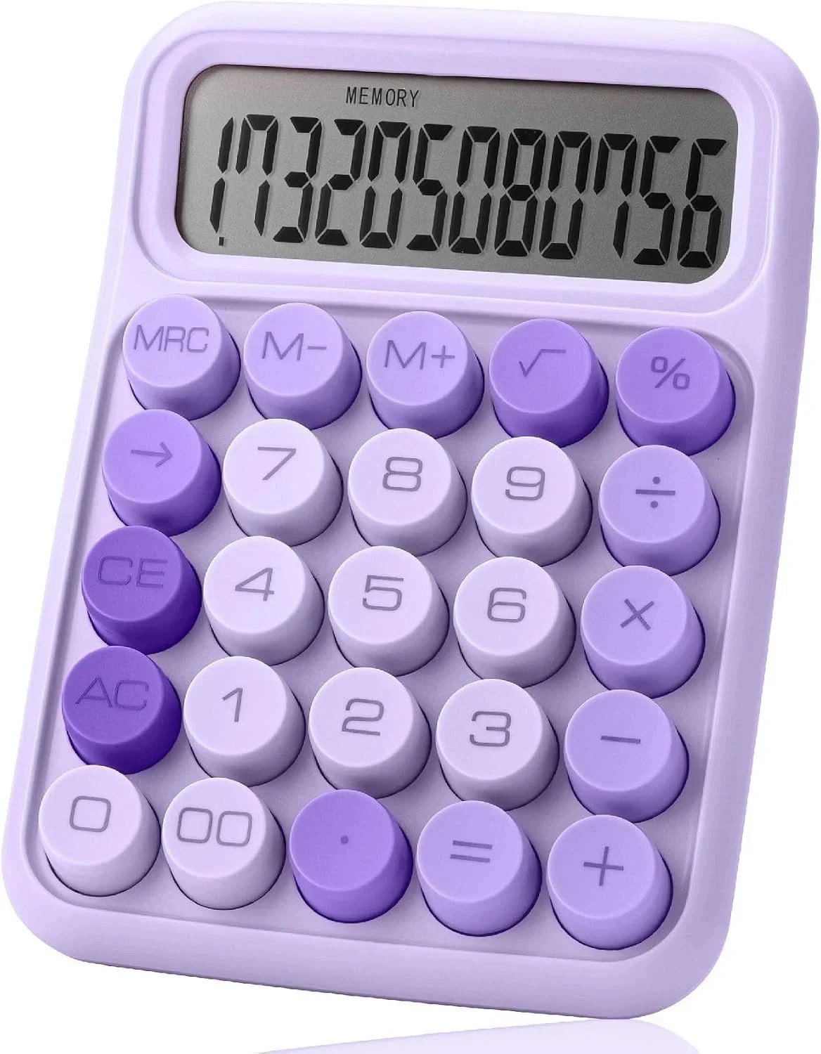Mr. Pen- Mechanical Switch Calculator, 12 Digit Large LCD Display | Purple with