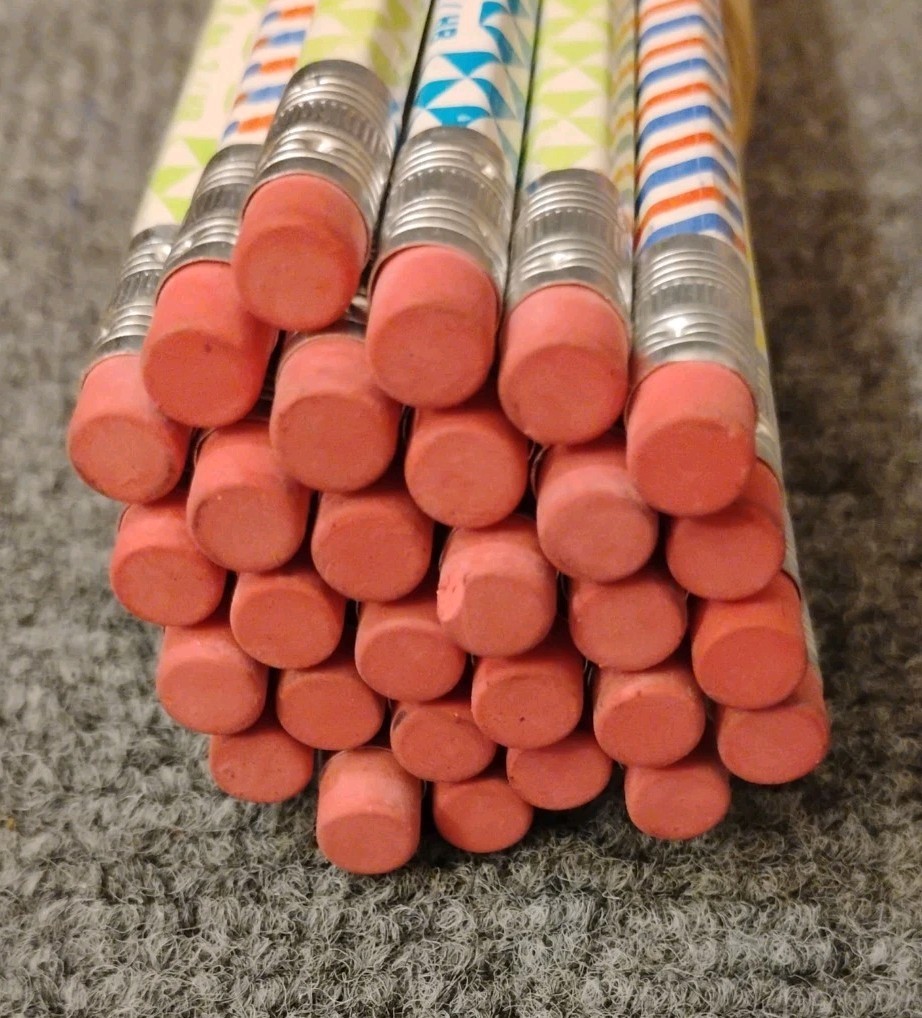 90 Geddes Rainbow Pencils 4 Multi-Colored Pencils + 118 Erasers + 140 Sharpeners