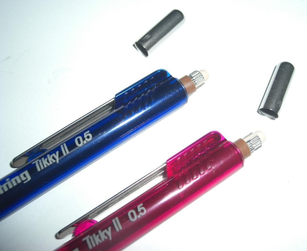 rOtring Tikky II 0.5mm Mechanical Pencil Set of 2 Clear Blue Bordeaux Drafting