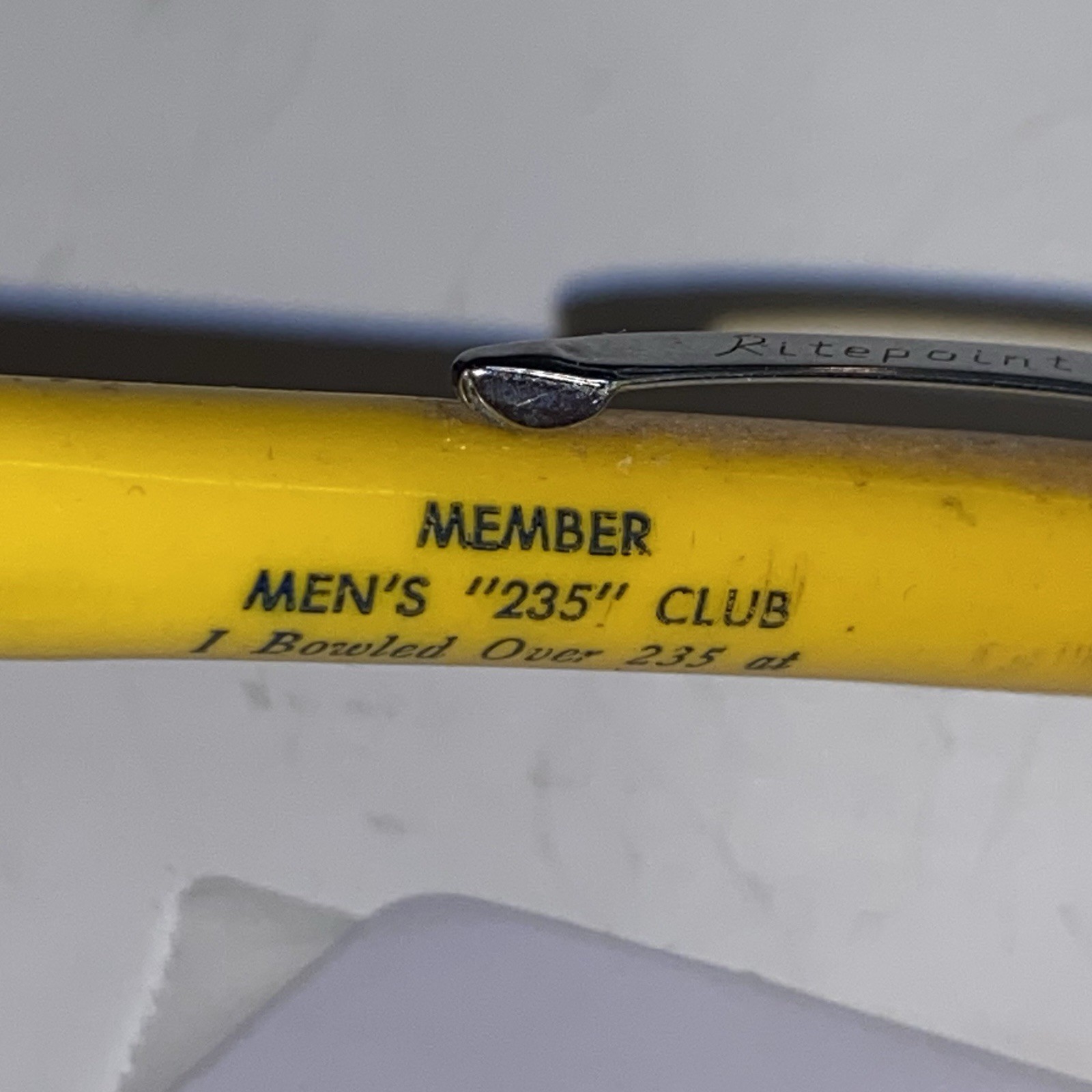 VTG Mechanical Pencil With Bowling Pin Top Ritepoint Sunset Lanes Pekin Illinois