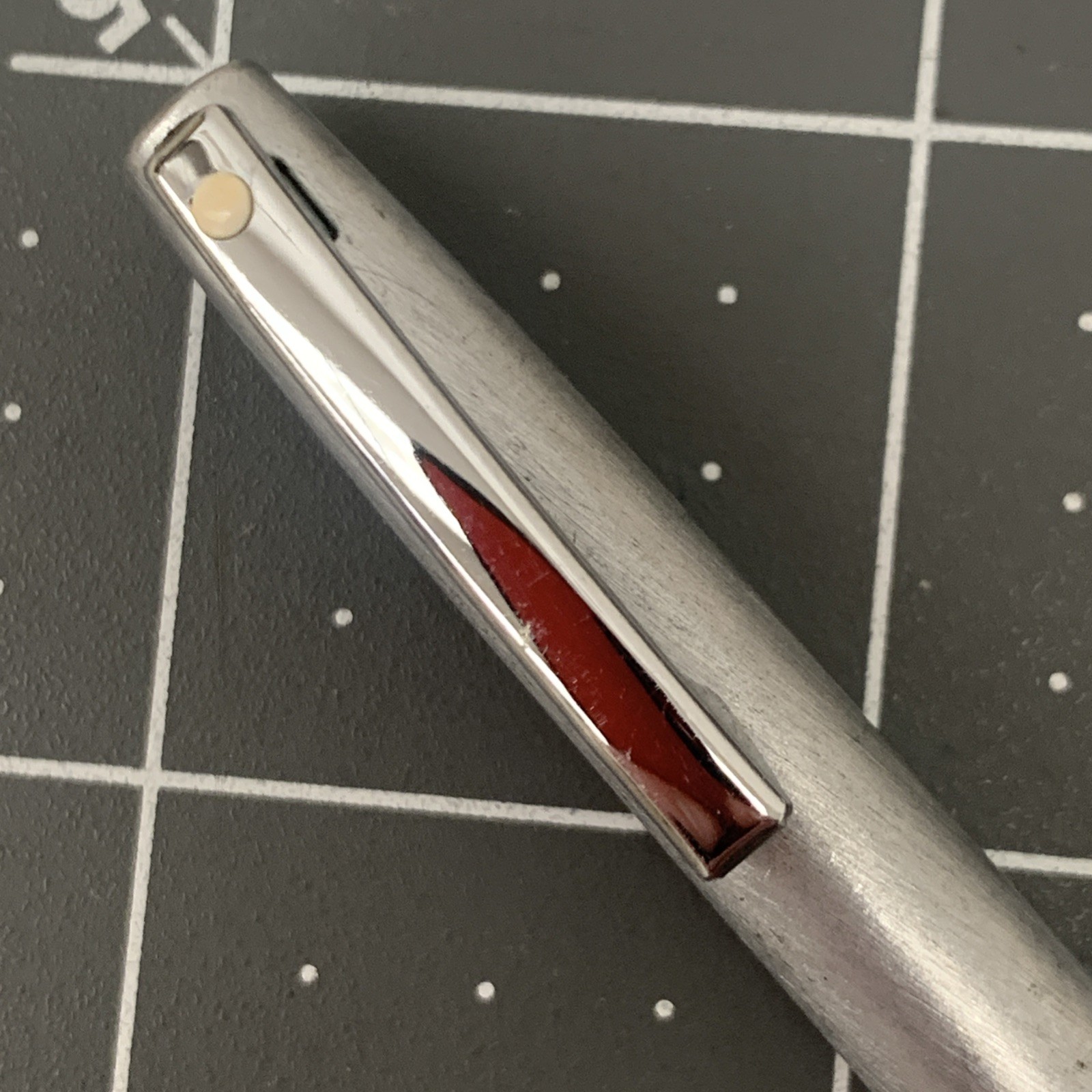 Vintage SHEAFFER Mechanical Pencil Brushed Chrome Florentine Trim Silver RARE