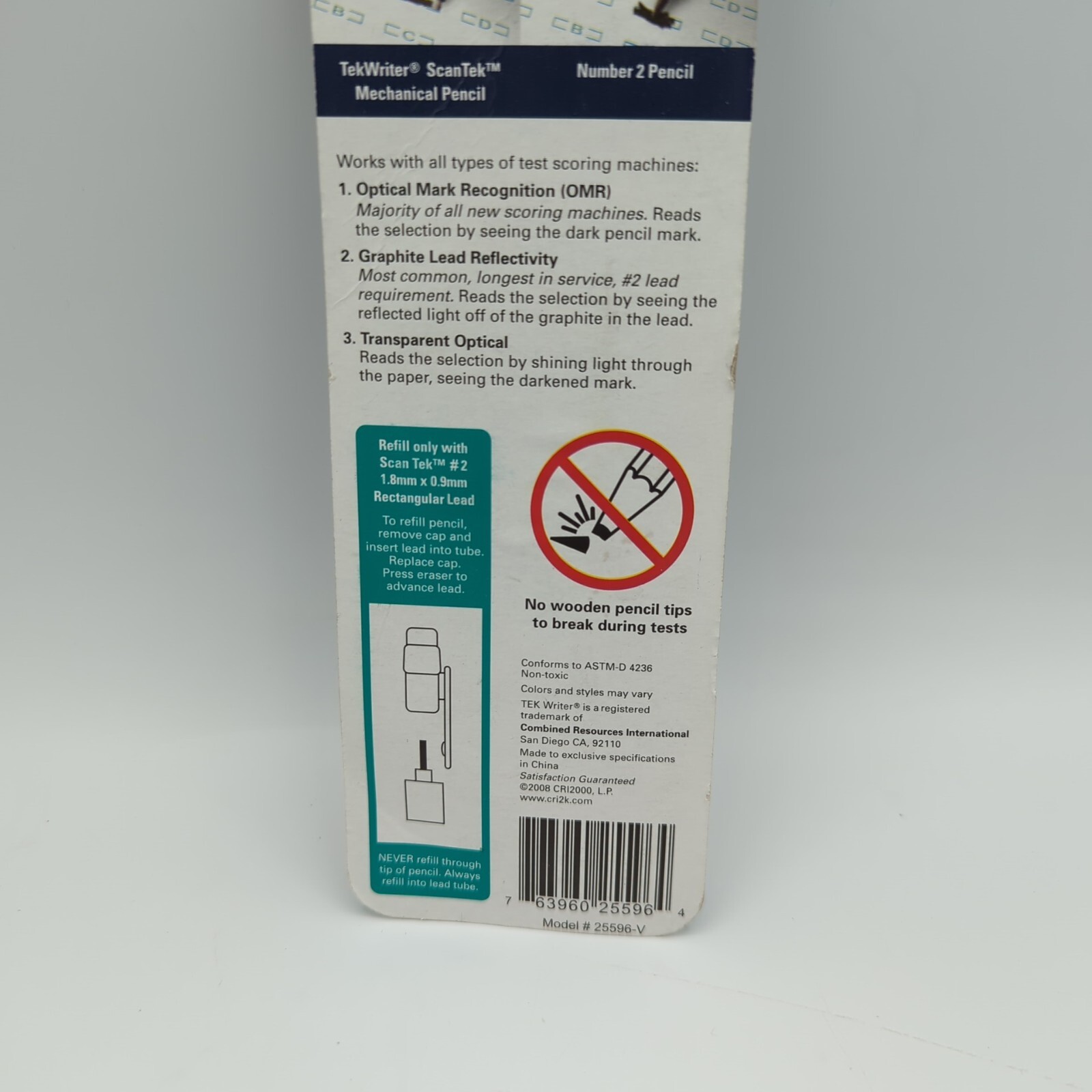 Tek Writer Scan Tek Wide Lead Mechanical Pencil 0.9 mm #2 HB With Refills 2008