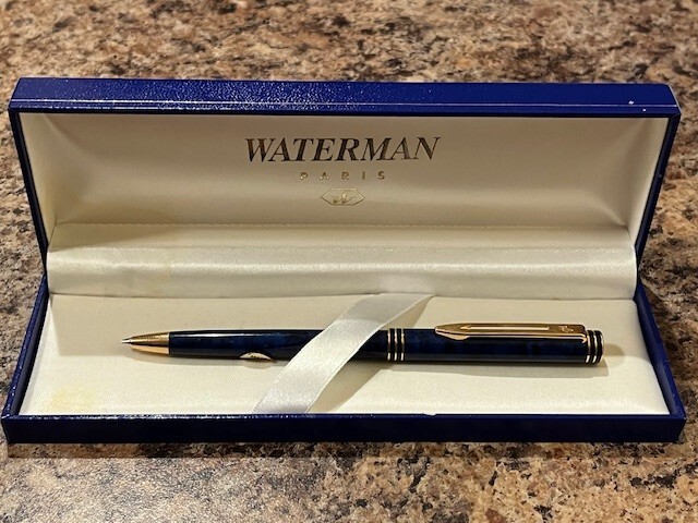 Parker Maroon Marble & Waterman Paris mechanical pencils & Parker Pen Holder