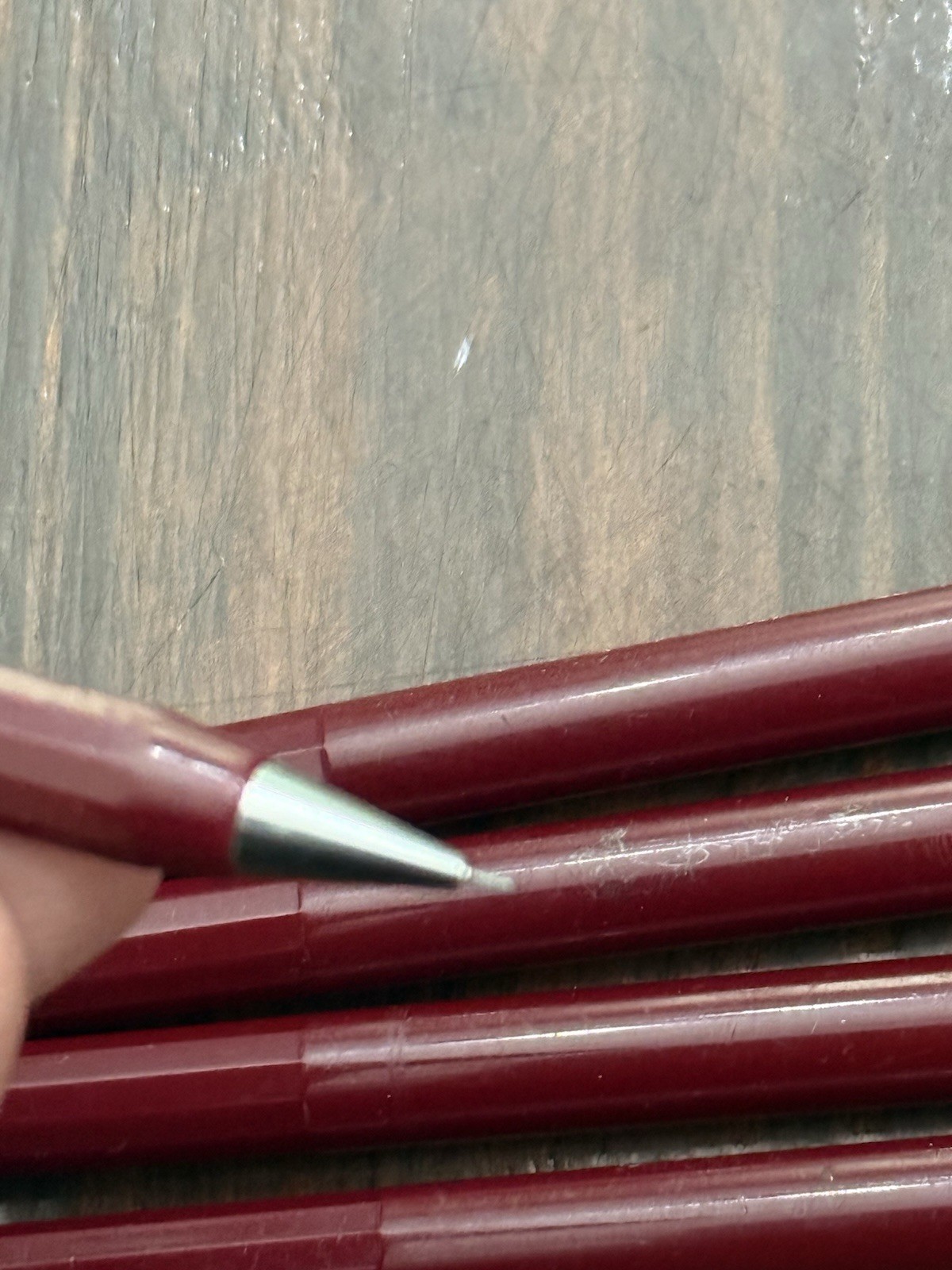 Lot of 5 Vintage Skilcraft Mechanical Pencils 0.5mm Burgundy Hexagonal Barrel
