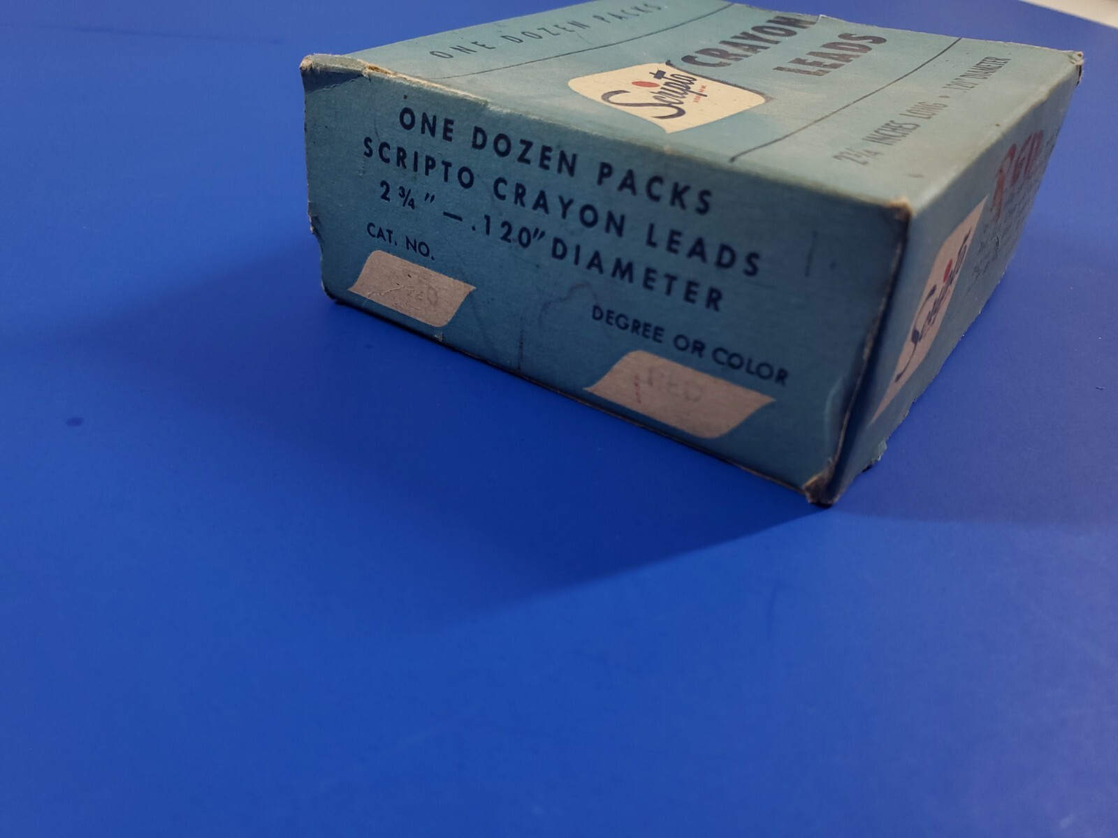 Vintage Scripto Mechanical Pencil Crayon Leads Advertising 12 Boxes RED
