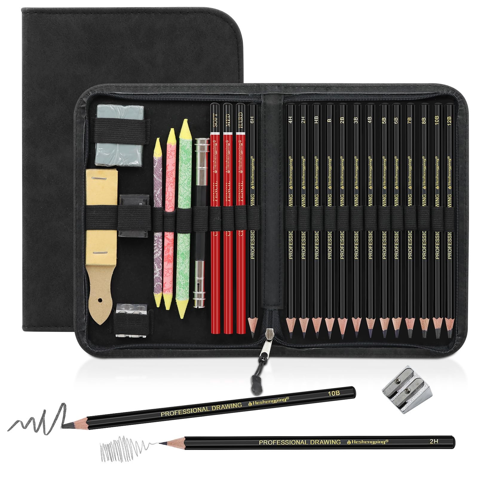 Heshengping, Sketching and 1 Count (Pack of 1), 026 Pack | Black Color