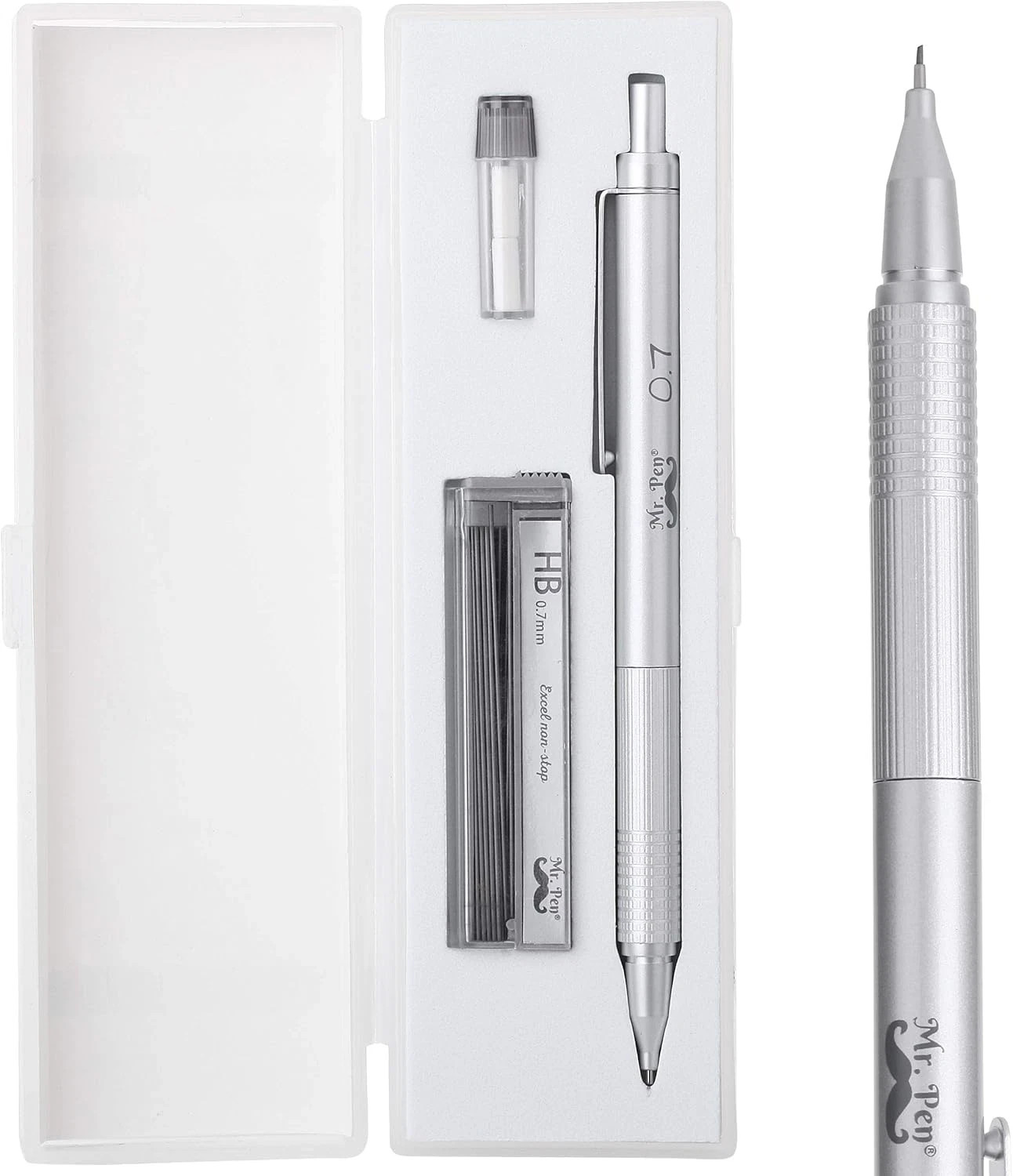Mr. Pen- 0.7Mm Mechanical Pencil with Case, Mechanical Pencils 0.7Mm, Metal Mech