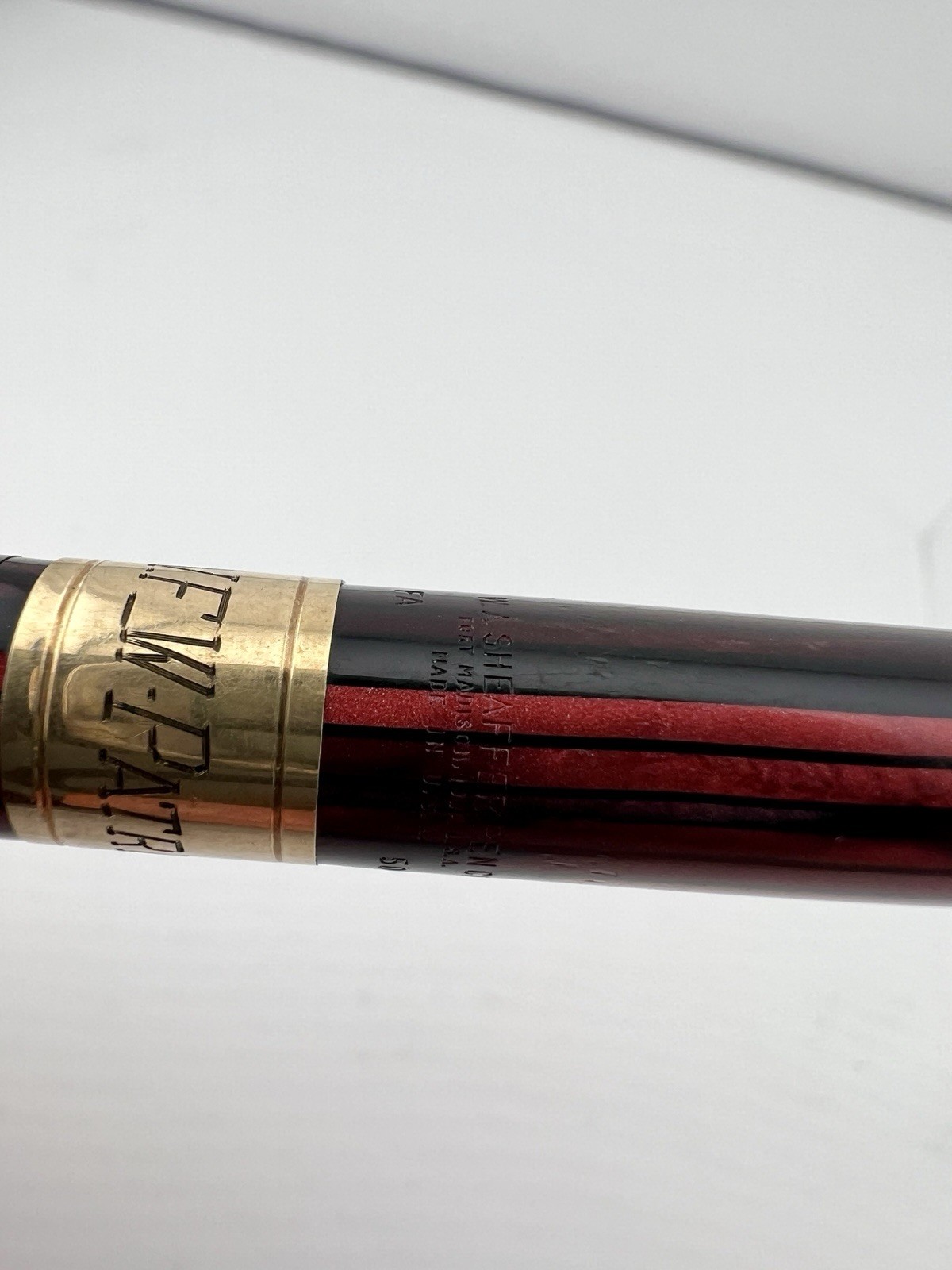 Sheaffer Carmine Striated Mechanical Pencil 1940s VFW Presentation Engraved