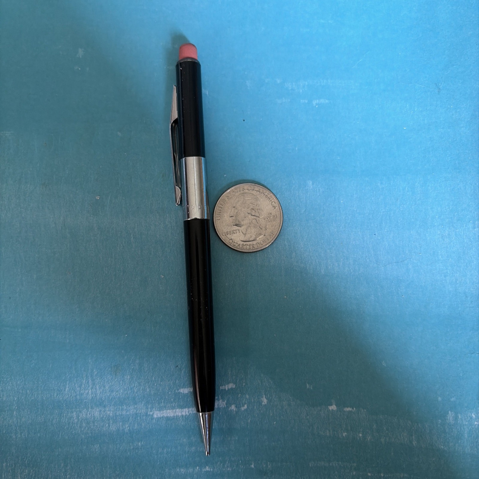 Vintage SCRIPTO Mechanical Pencil Korea Black w Chrome 1970’s Twist