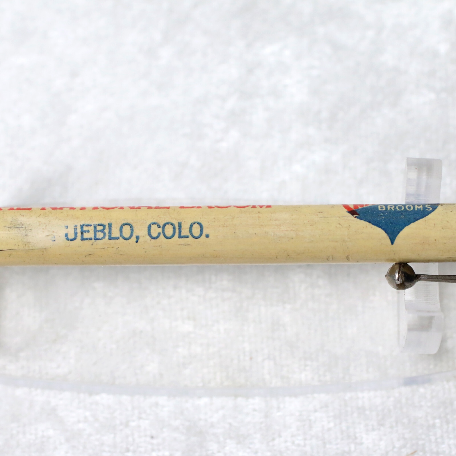 VTG 1930s RediPoint White Celluloid National Broom Advertising Mechanical Pencil