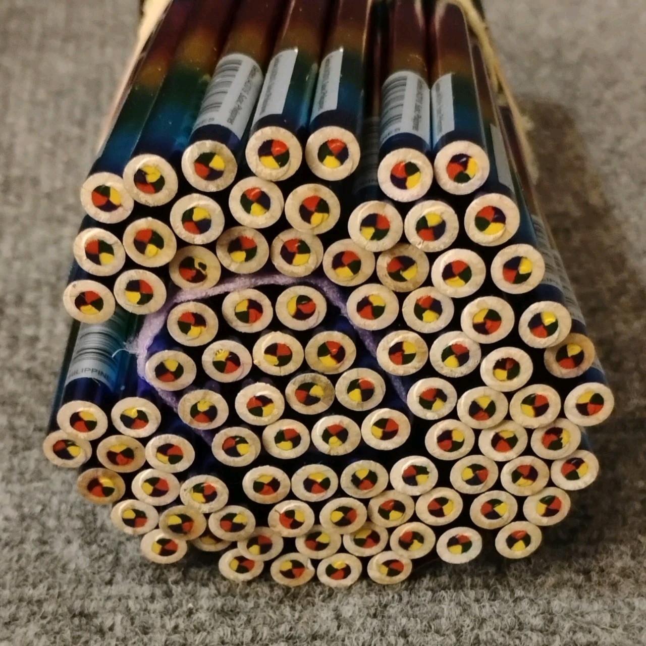 90 Geddes Rainbow Pencils 4 Multi-Colored Pencils + 118 Erasers + 140 Sharpeners