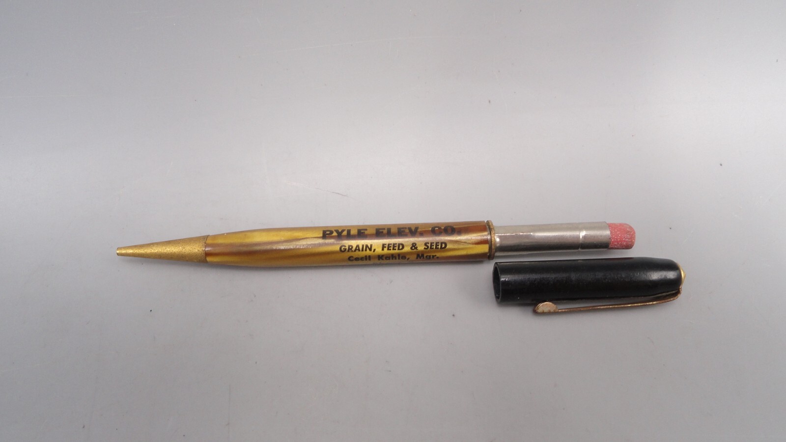 Vintage Pyle Elevator Co. Grain Feed Seed Winona, Kansas Mechanical Twist Pencil