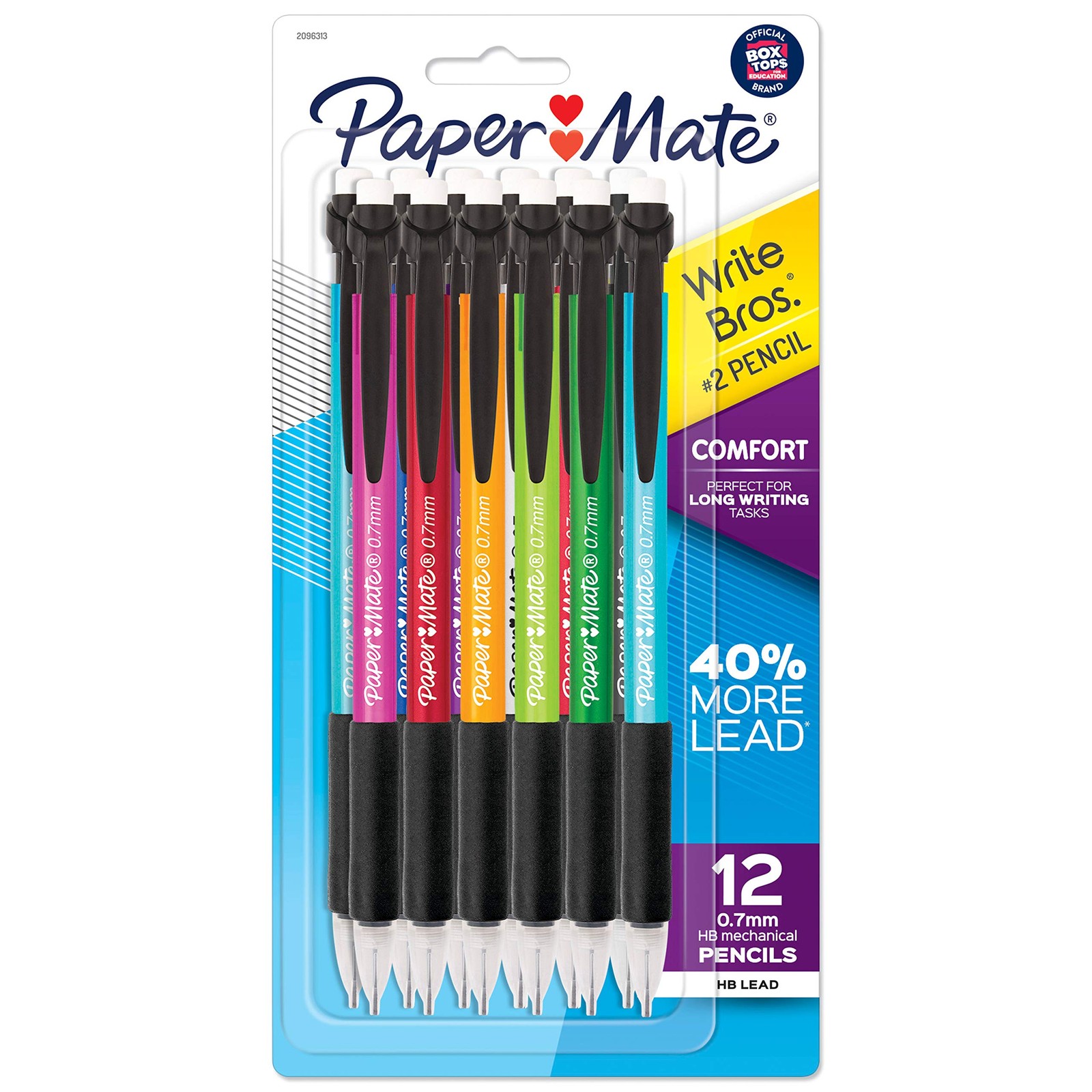 Paper Mate Mechanical Pencils Write 12 Count (Pack of 1), Green/Blue/Red