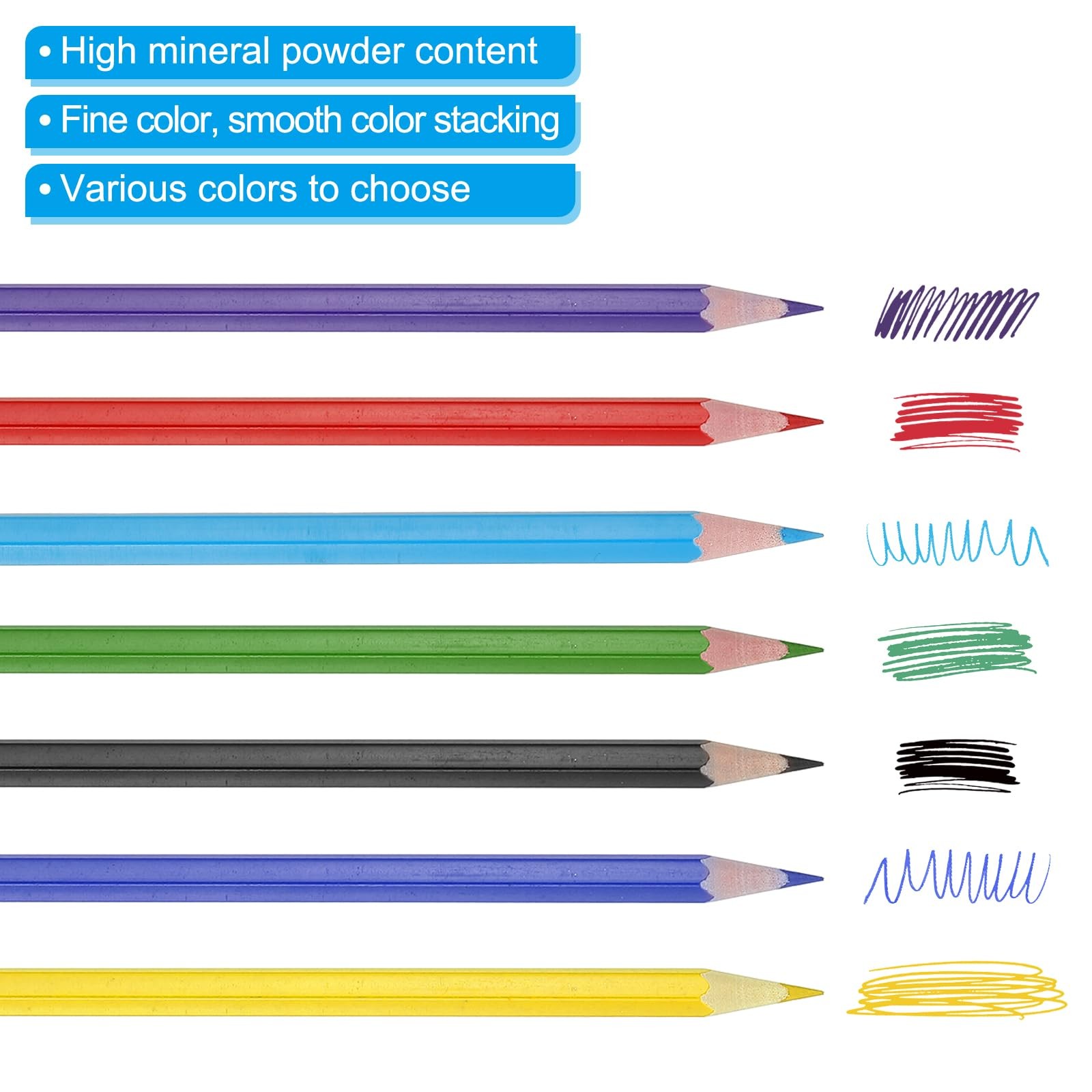PATIKIL Erasable Colored Pencils, 24 Pcs Oil Color Pencils with Erasers Black