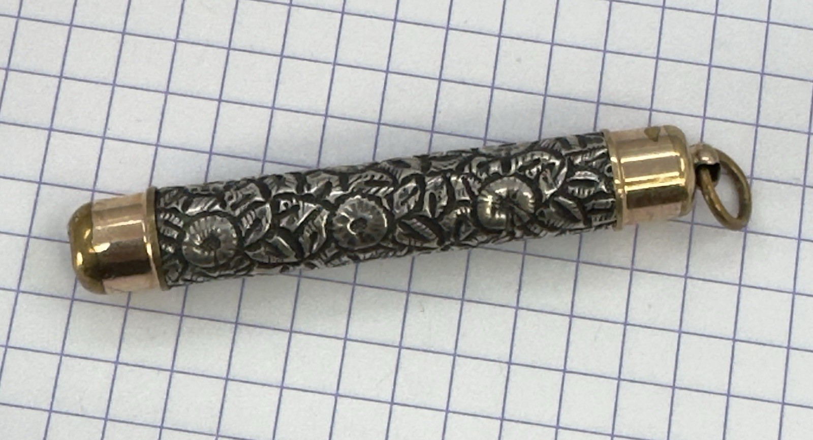 Victorian Sterling Silver / Gold Filled Floral Repousse Magic Pencil