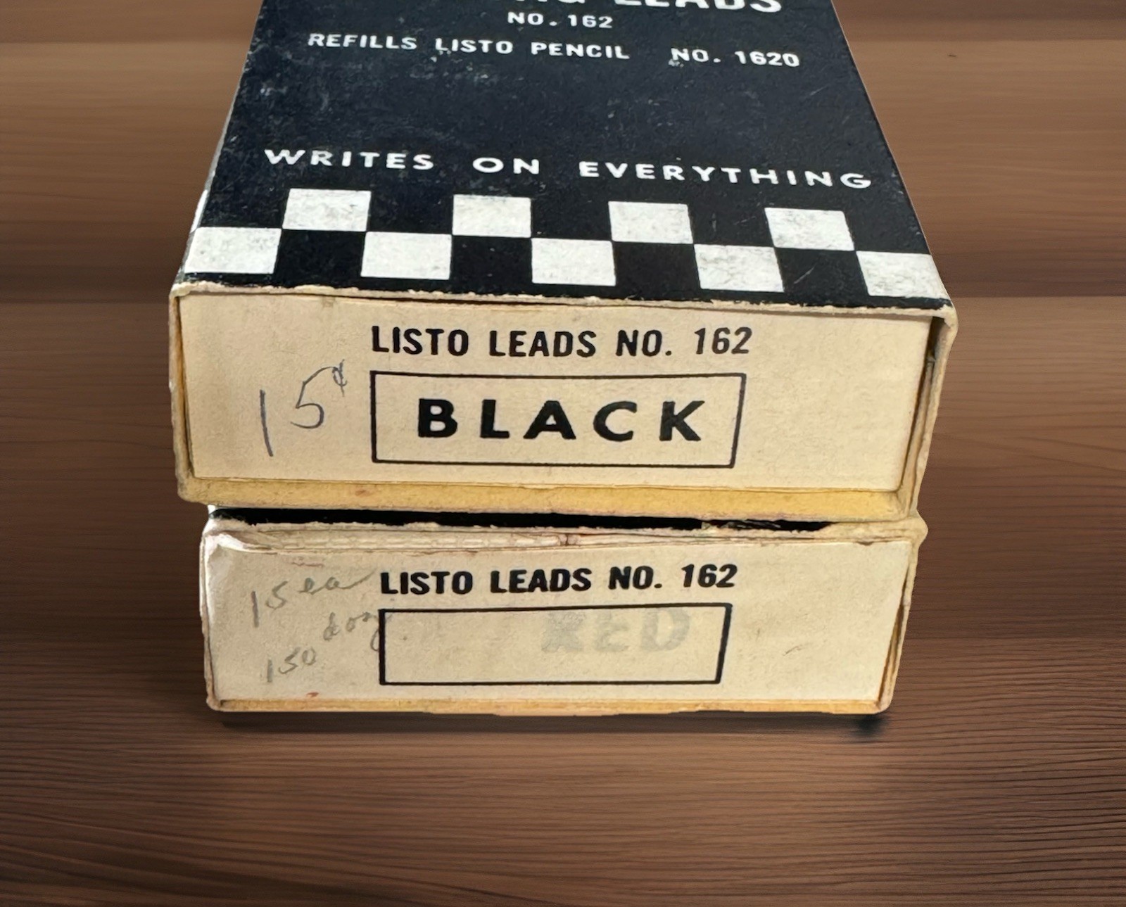 Vintage LISTO Marking Leads No. 162 Red & Black 24 Packets NEW Old Stock