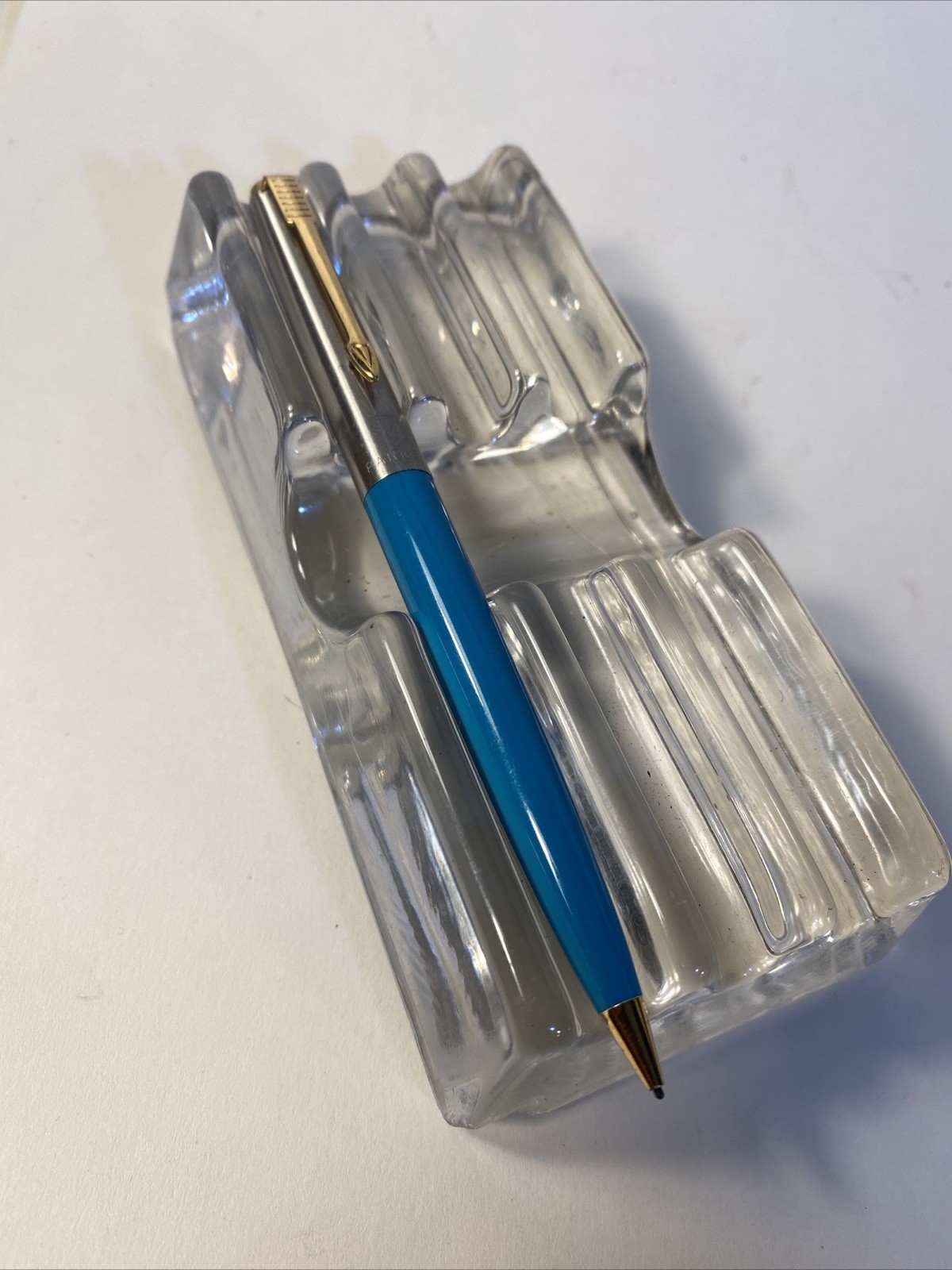 Vintage 1960’s Parker Mechanical Pencil Blue With Silver & Gold Tone Arrow Clip
