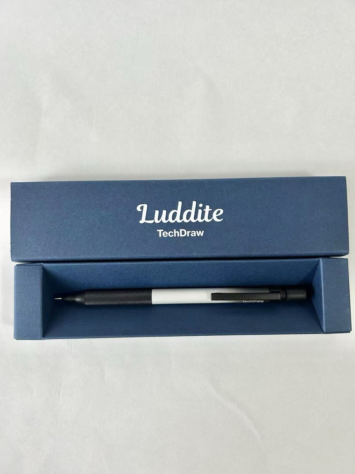 Luddite TechDraw Mechanical Pencil 0.5mm Drafting Knurled Black Silver Japan
