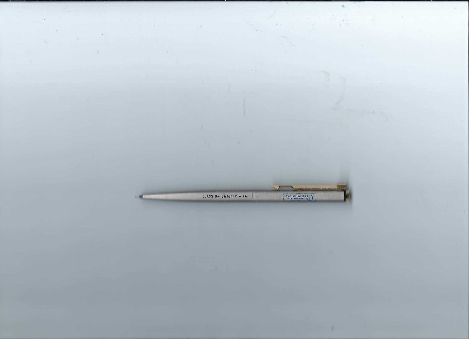 Vintage Parker Arrow Stainless Steel W/Gold Trim 0.5 mm Automatic Pencil W/ Adv.