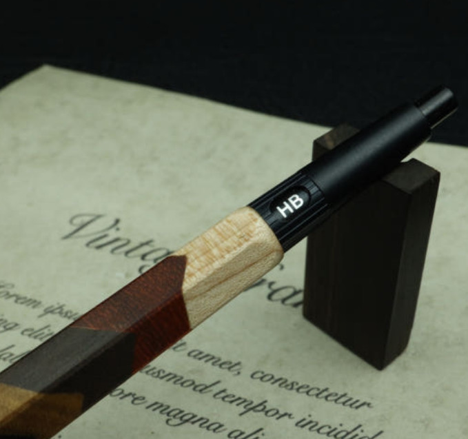 Handcrafted Pentel PG5 Mechanical Pencil – Low Centered Design, Segmented Wood