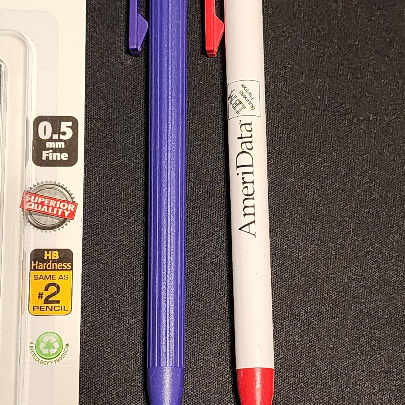 x2 Pentel A45 0.5mm Automatic Mechanical Pencil Purple, White Red IBM AmeriData