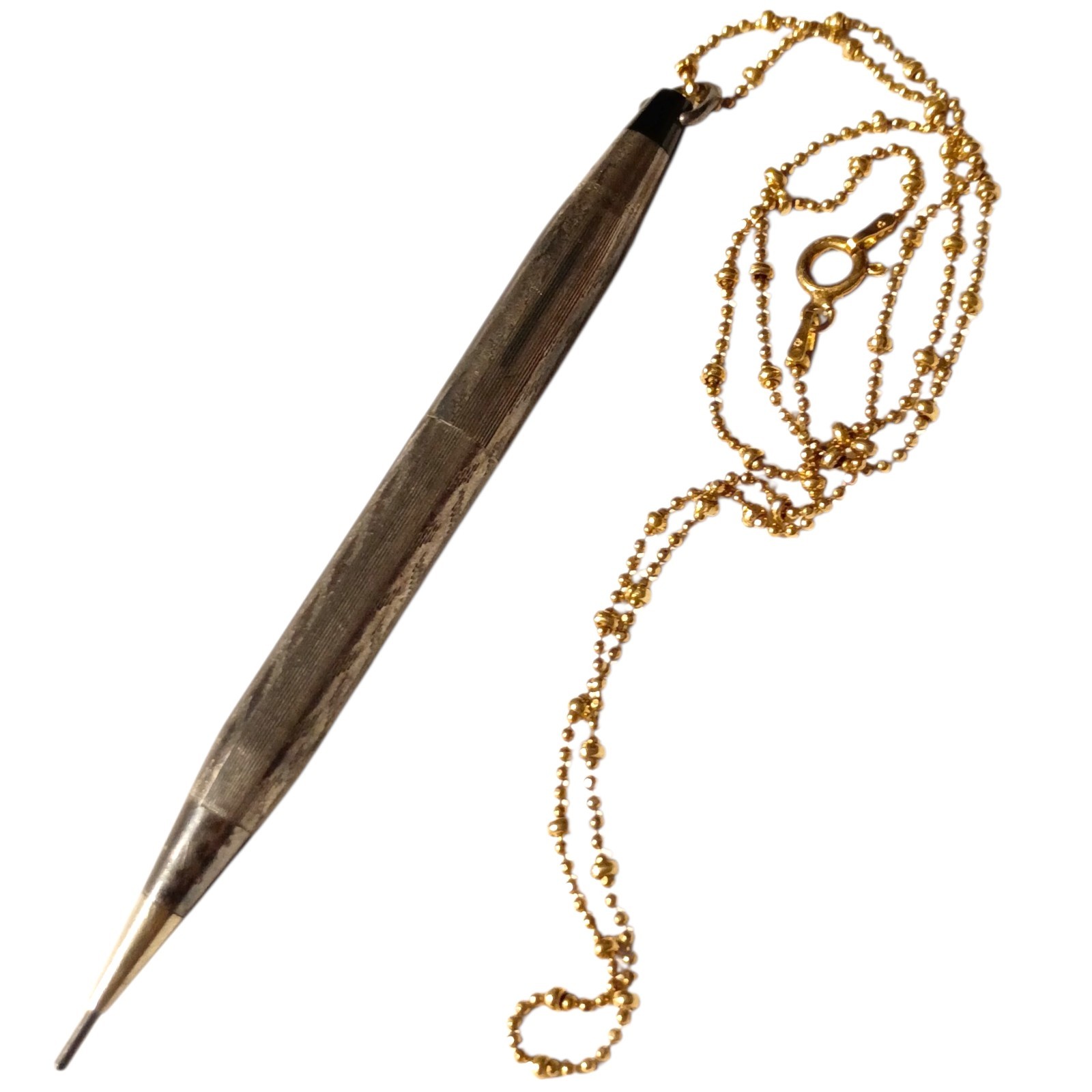1940s Sterling Silver mechanical pencil Pendant Necklace