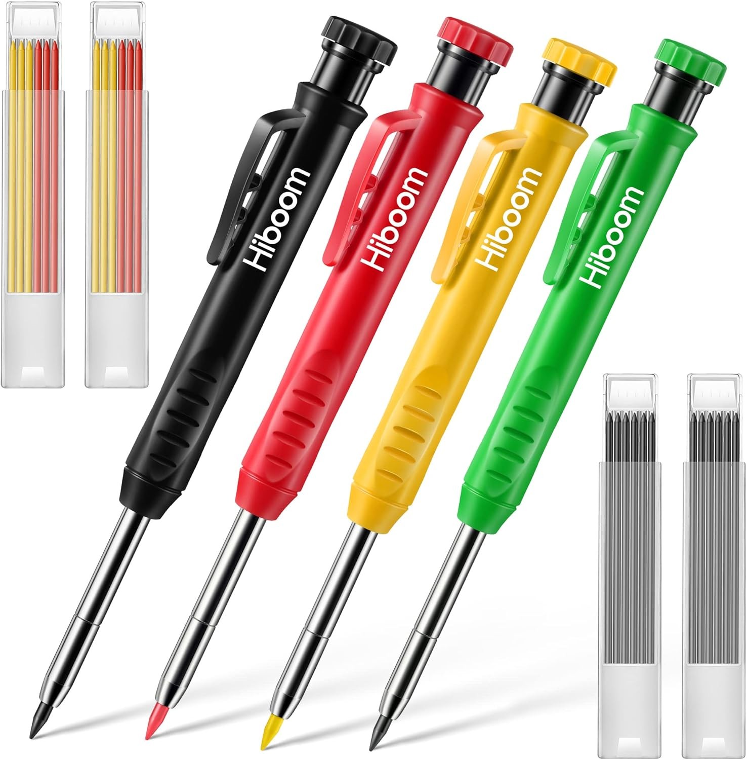 Long Nosed Deep Hole Marker Mechanical Pencils Set with Refills 4 Colors