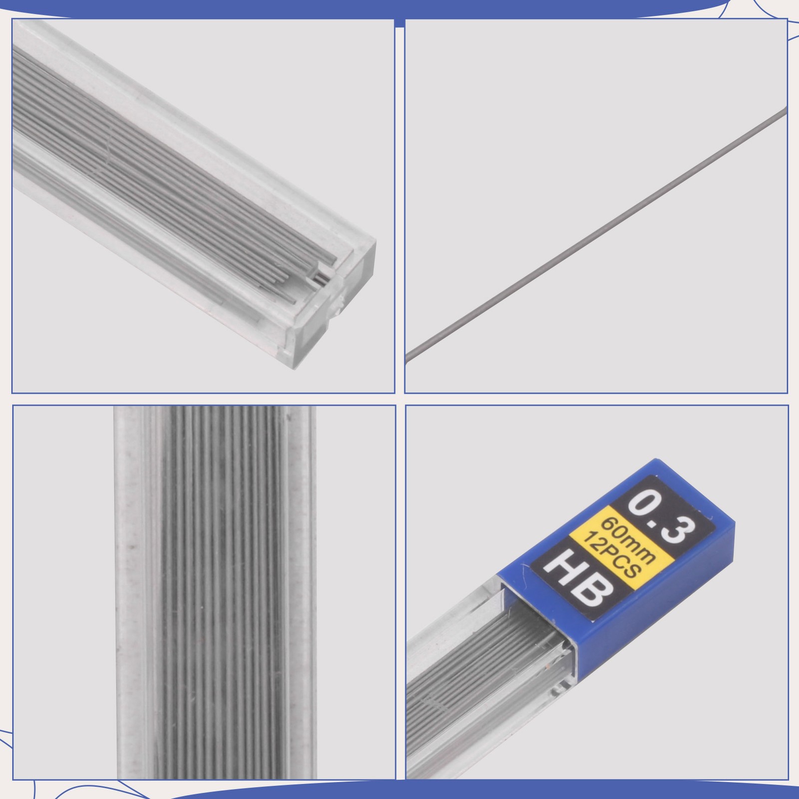 0.3mm Pencil Refills, 5Pcs/Set for Use and Student Stationery H2M65270