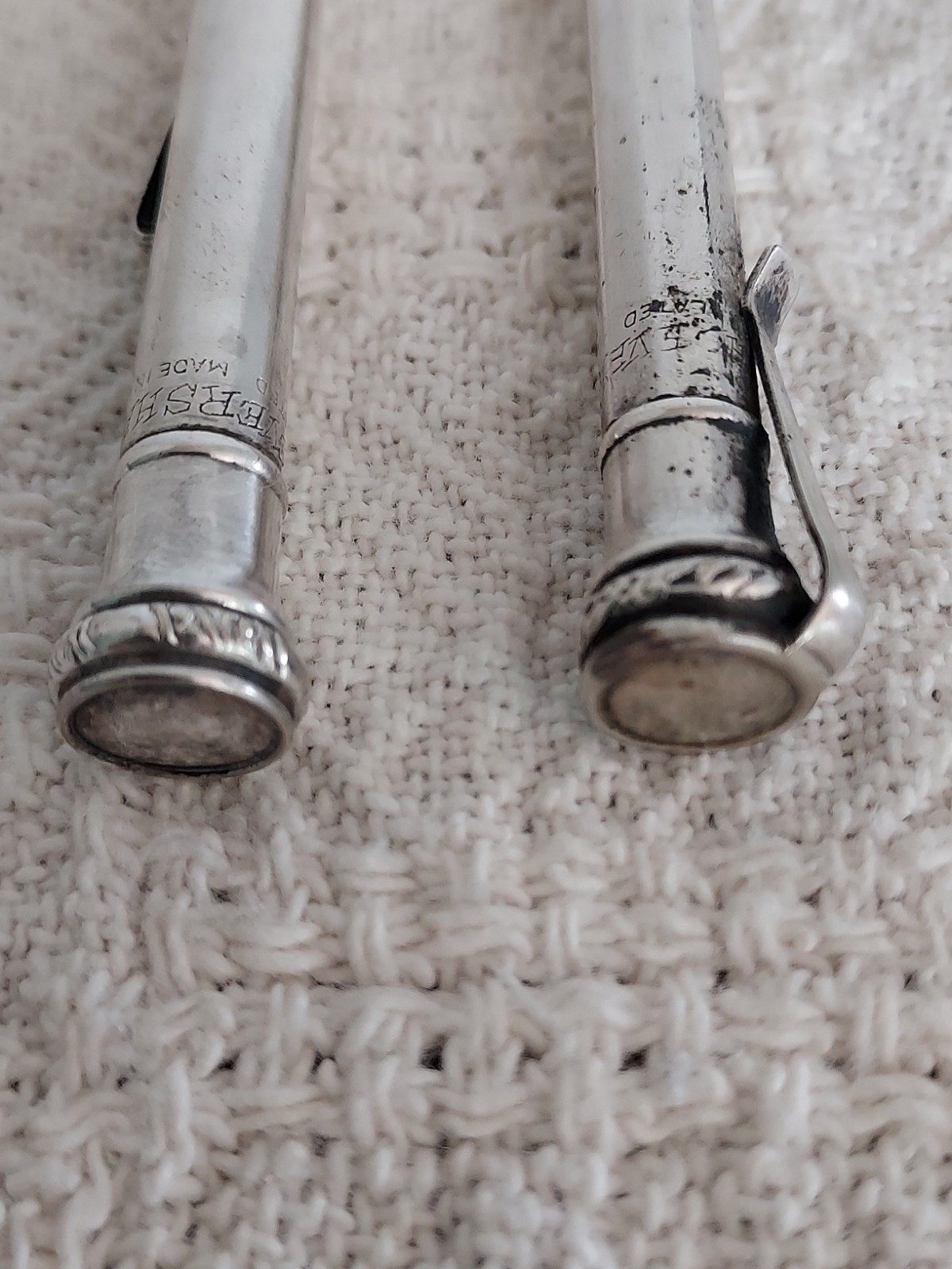Antique Wahl Eversharp Mechanical Pencils Set Of 2 Silverplate