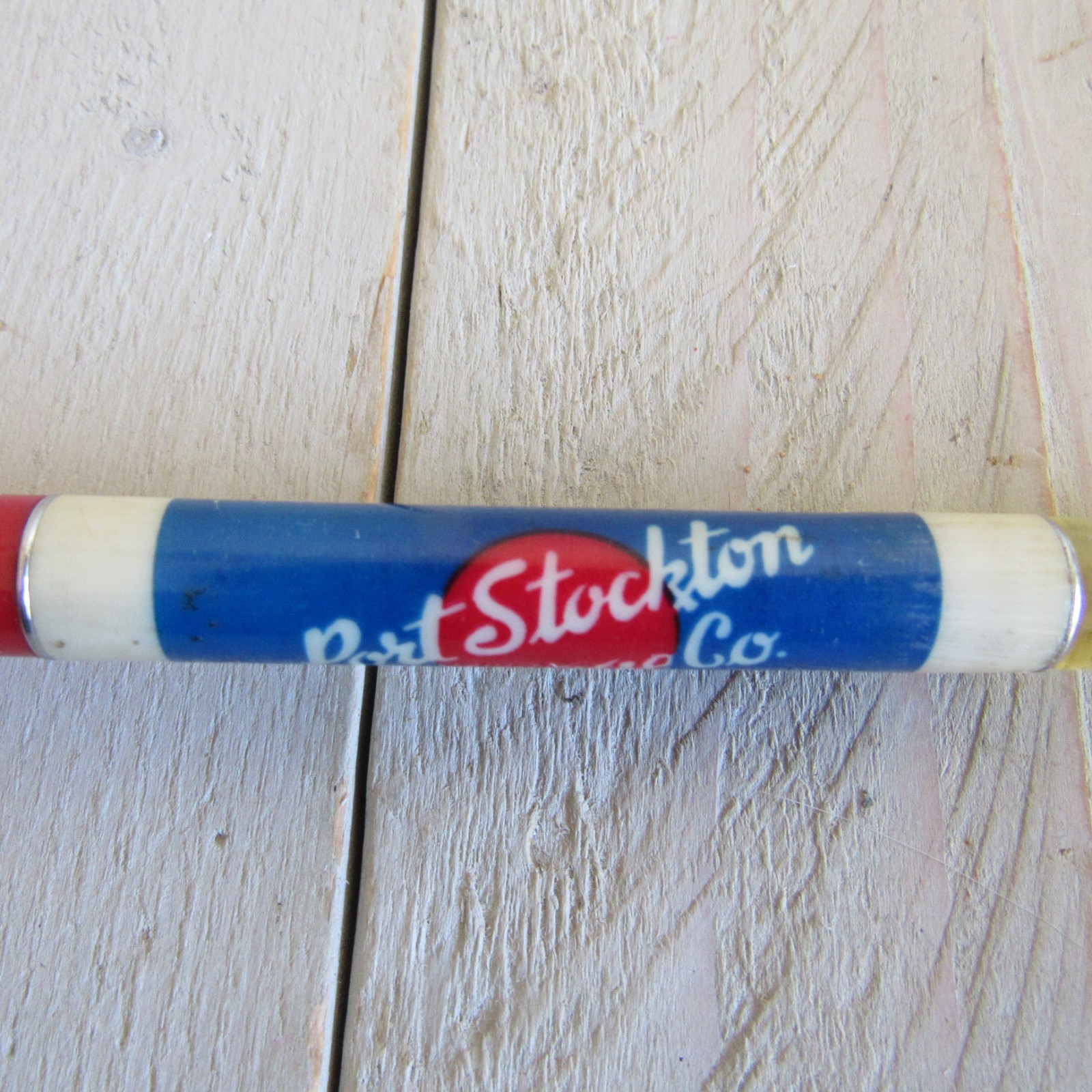 vtg Ritepoint Floaty Pencil Port Stockton Sausage Co Floating Sausage / Hot Dog