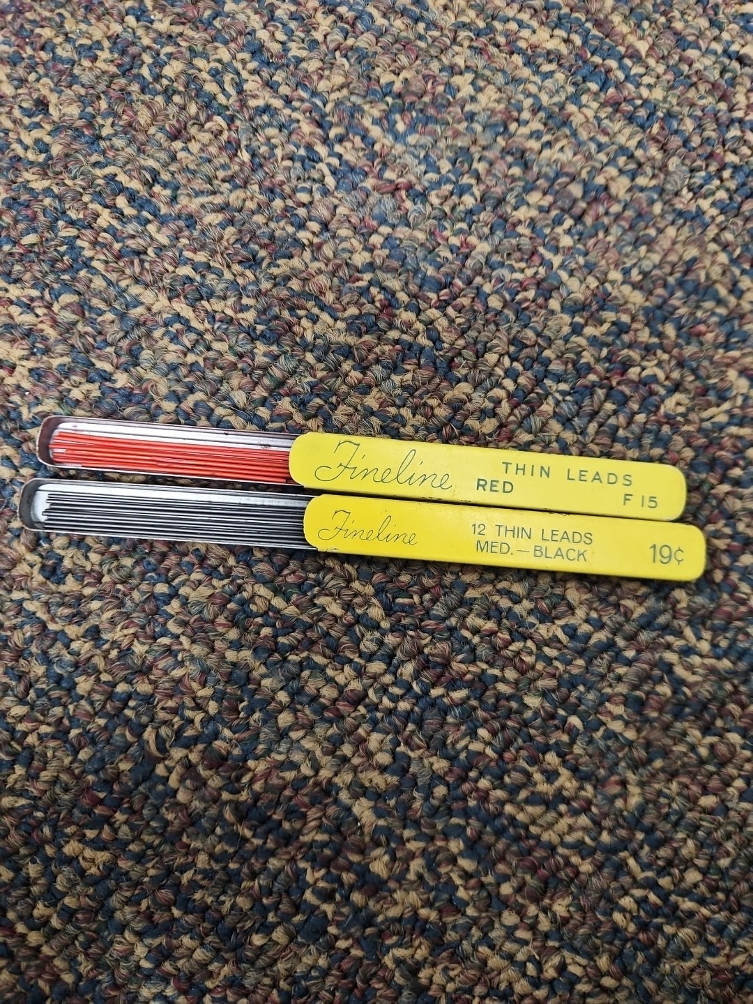 Vintage Sheaffer Fineline Leads Thin Black Red 2 Boxes Pencil Art Supplies Draw