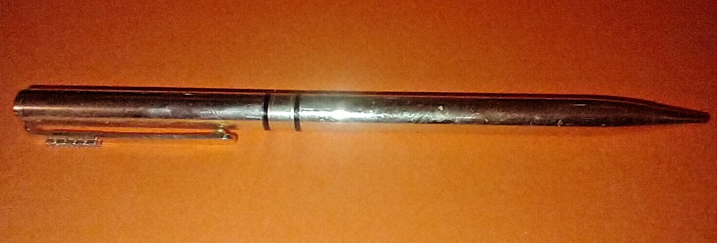 VINTAGE!! USED!! GOLD TONE FANCY FAUX DIAMOND MECHANICAL PENCIL & LIGHT PEN