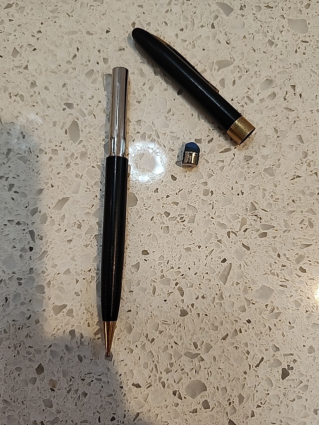 Vintage Sheaffer Mechanical Pencil Black With Gold Trim