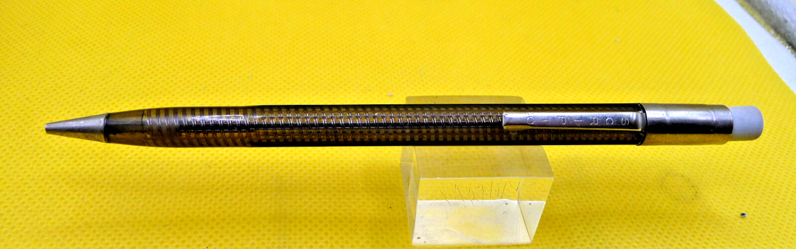 Scripto Vintage Transparent Smoke l.l mm Pencil-Used-free tin of lead-working