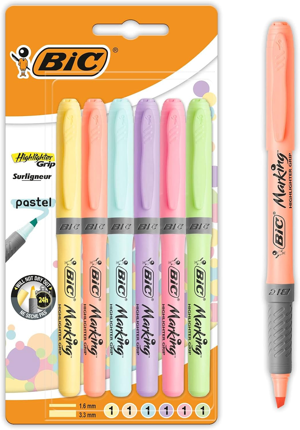 Pastel Stationery Set with Felt Pens, Mechanical Pencils, Highlighters, and Fine