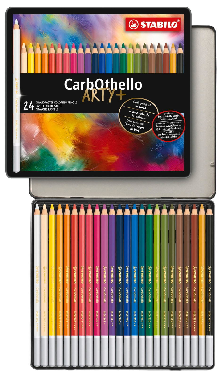 STABILO – CarbOthello – Chalk-Pastel 24 Count (Pack of 1), Assorted Colors