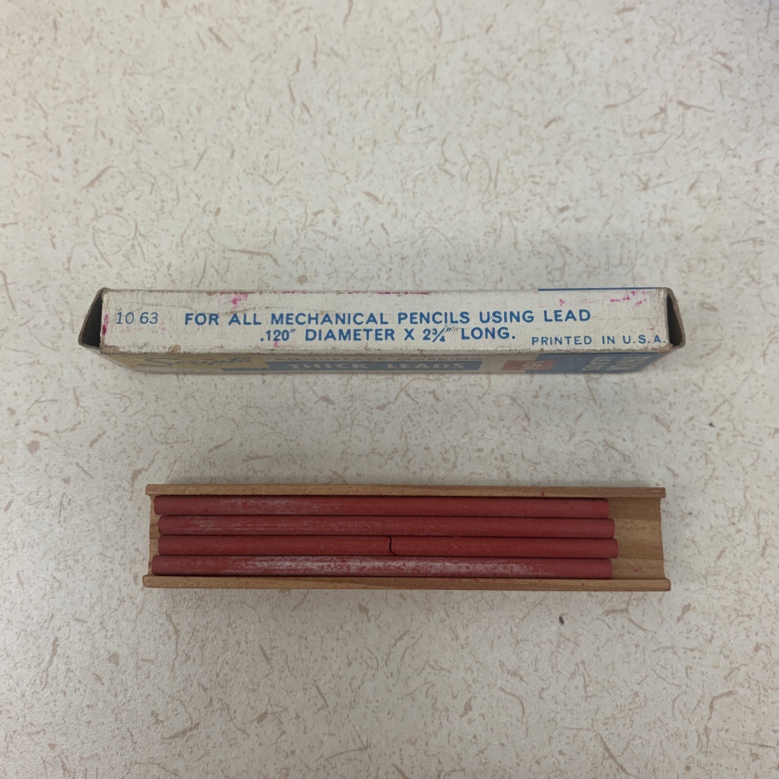 Vintage Scripto Thick Lead For Mechanical Pencils .120″ Dia 2.75″ Red Originals