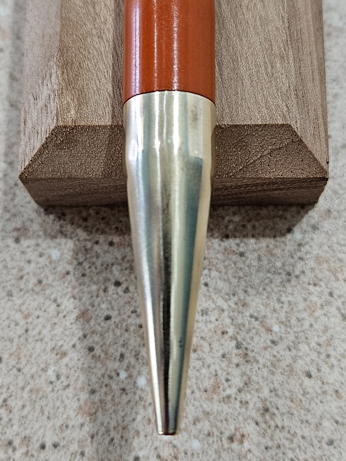 Vintage Unbranded Orange 5 Inch Long Mechanical Pencil & Eraser- Working