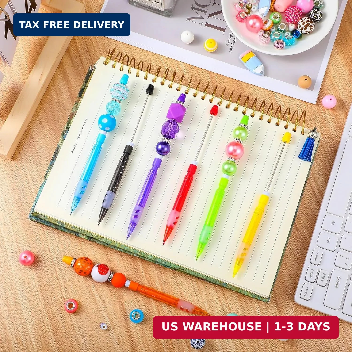16 Pcs Beadable Mechanical Pencil Back to School Pens Mini Drawing Beadable Penc
