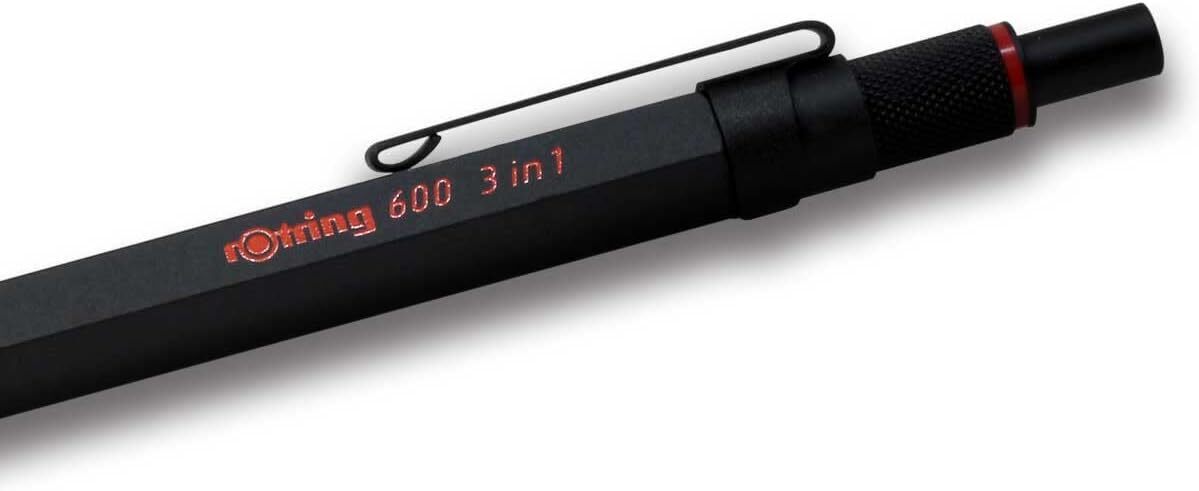 rOtring Rotring 600 3in1 Multi Pen Black 2 Colors (Black/Red) + Mechanical