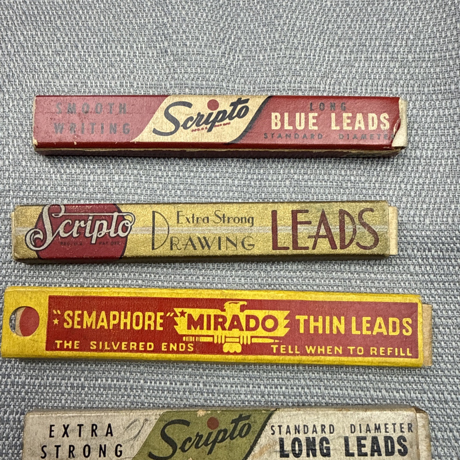 Vintage Scripto Mirado Mechanical Pencil Lead Lot Advertising Boxes Only