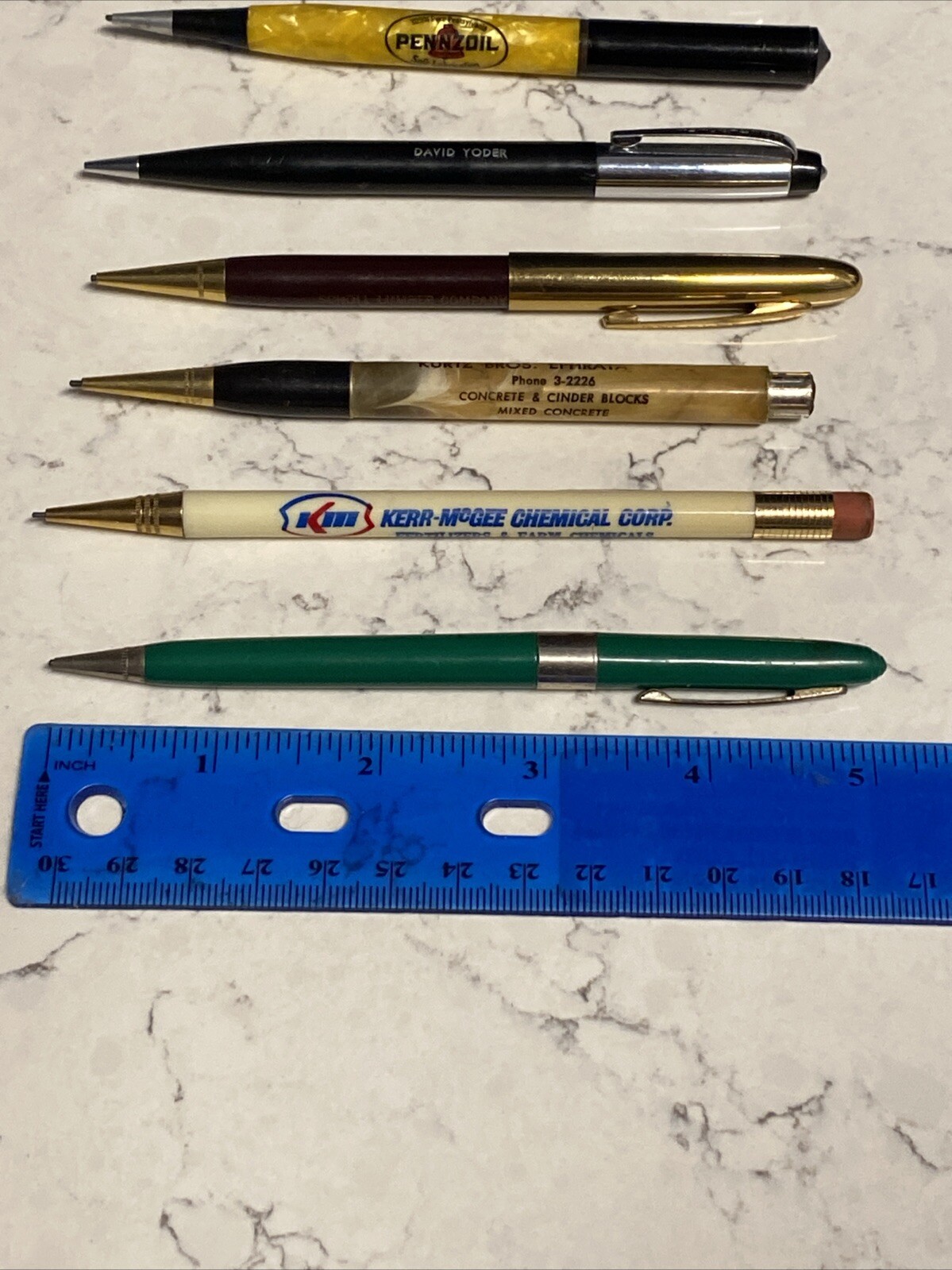 7 Vintage Redipoint Ritepoint & Other Mechanical Pencils Pennzoil