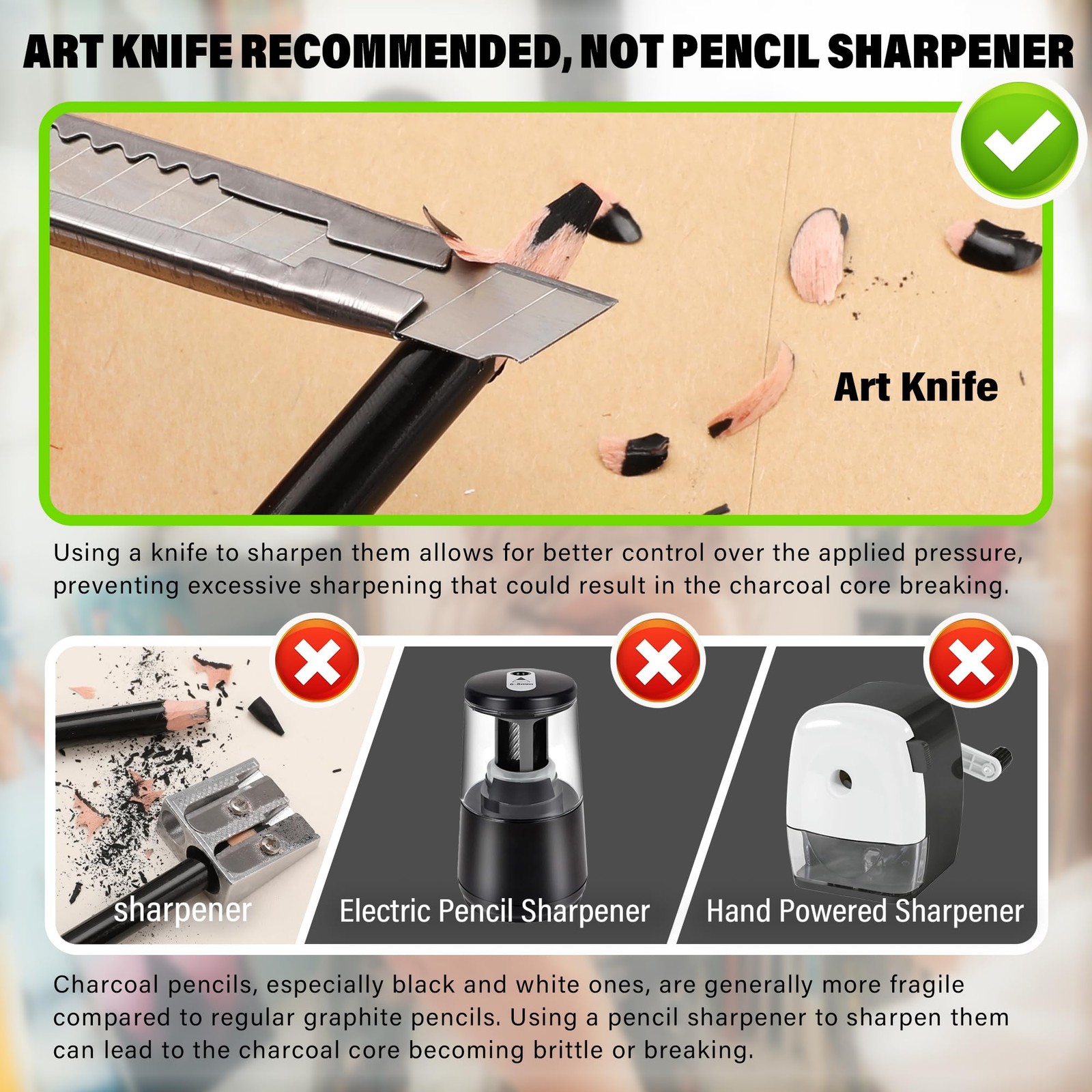 KALOUR Pro Colored Charcoal Drawing Set,12 1 Count (Pack of 12), Multicolor