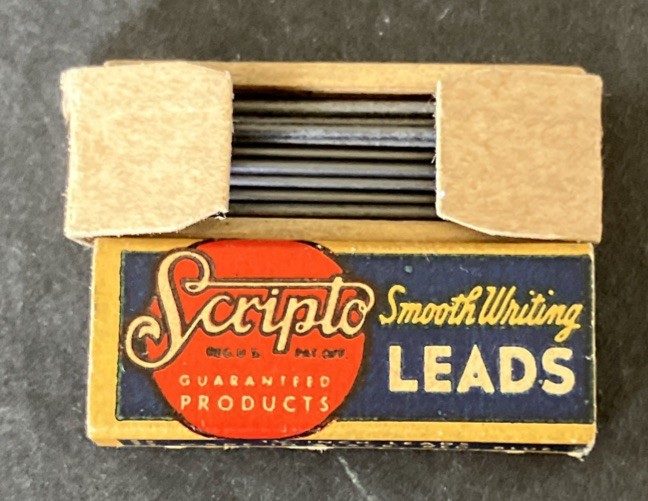 VINTAGE SCRIPTO Smooth Writing Leads Made in U.S.A. 1 3/8” – 17 Left. (A