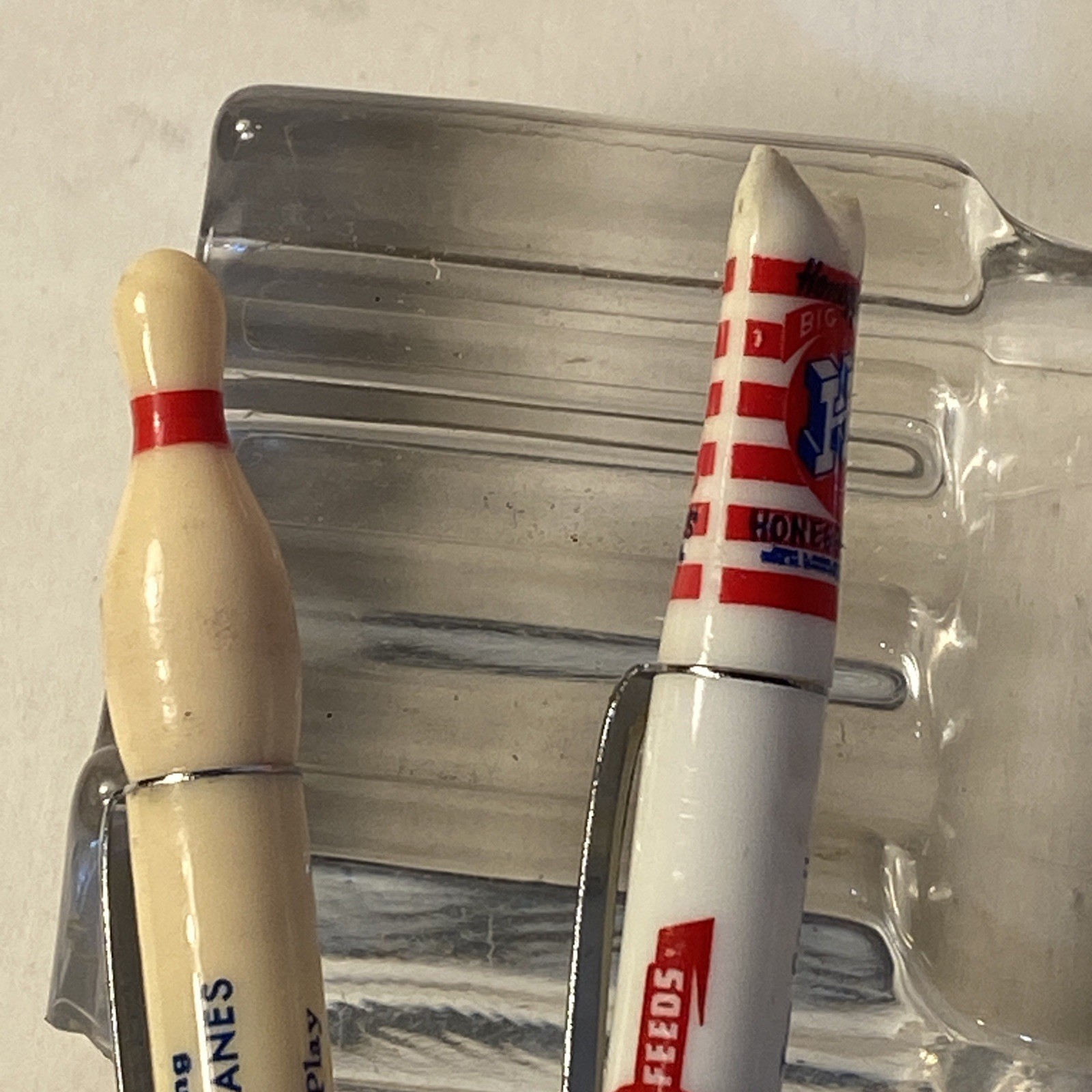 Ritepoint Salesmen Sample 4 Pack Pencils c1950 Floating Chick Bowling Flour 60’s